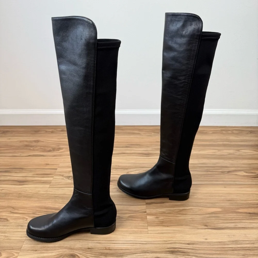 Stuart Weitzman 5050 Over-The-Knee Stretch-Leather Boots